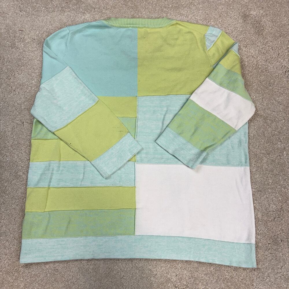 Edinburgh Knitwear Ek Colorblock Pima Cotton V-Neck Sweater Size L View 3